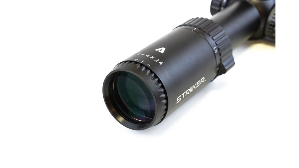 Atibal Striiker 1-4x24mm Rifle Scope, 30mm Tube, Second Focal Plane, 5.56/.308 Reticle, Black, AT-Str-1-4