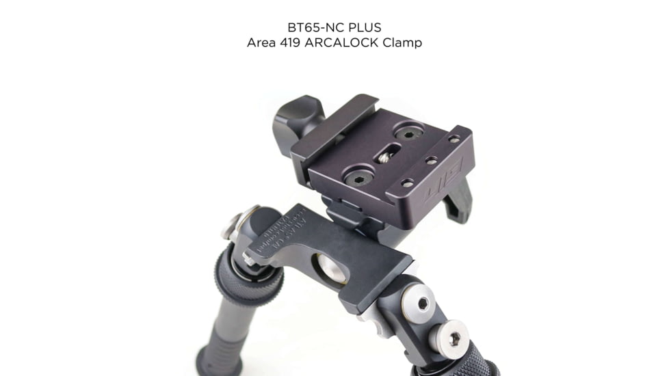 Atlas CAL Gen 2 Standard Bipod, 4.8-9.2in Height Range, Area 419 ARCALOCK Clamp, Black, BT65NCPLUSA419ARCALK