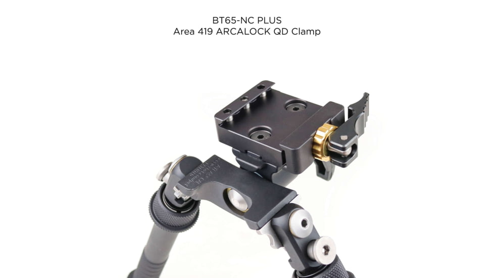 Atlas CAL Gen 2 Standard Bipod, 4.8-9.2in Height Range, Area 419 ARCALOCK Clamp, Black, BT65NCPLUSA419ARCALK