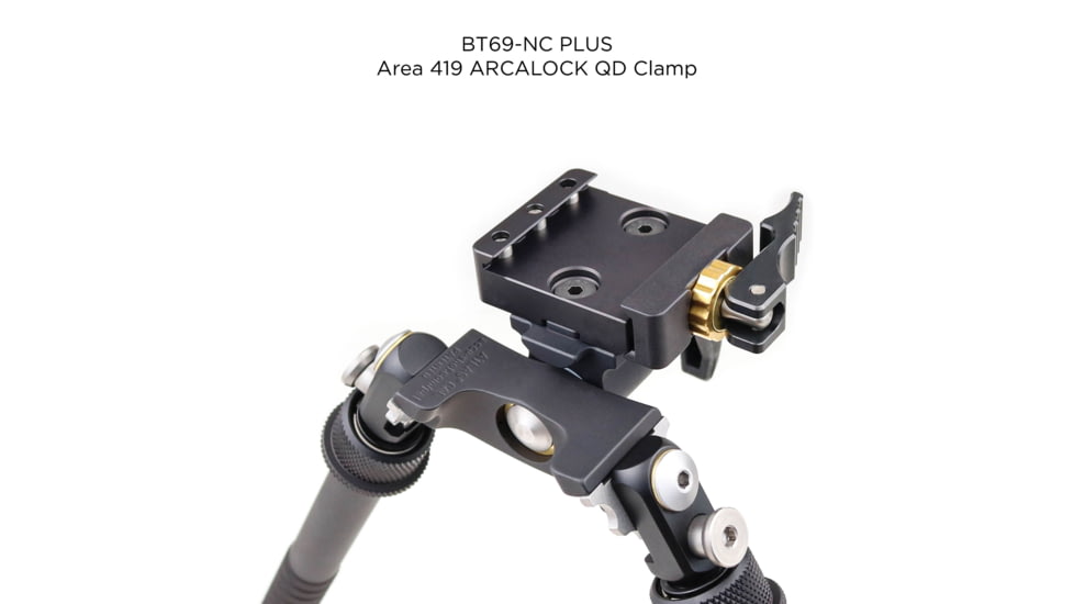 Atlas CAL Gen 2 Tall Bipod, 6-12.3in Height Range, Area 419 ARCALOCK Clamp, Black, BT69NCPLUSA419ARCALK