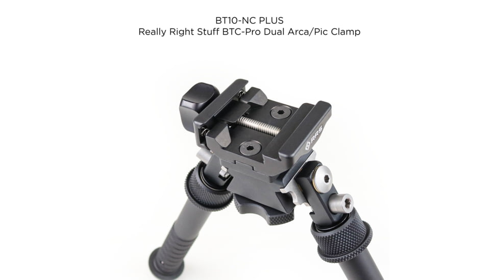 Atlas V8 Bipod, 5-9.4in Height Range, Area 419 ARCALOCK Clamp, Black, BT10NCPLUSA419ARCALK