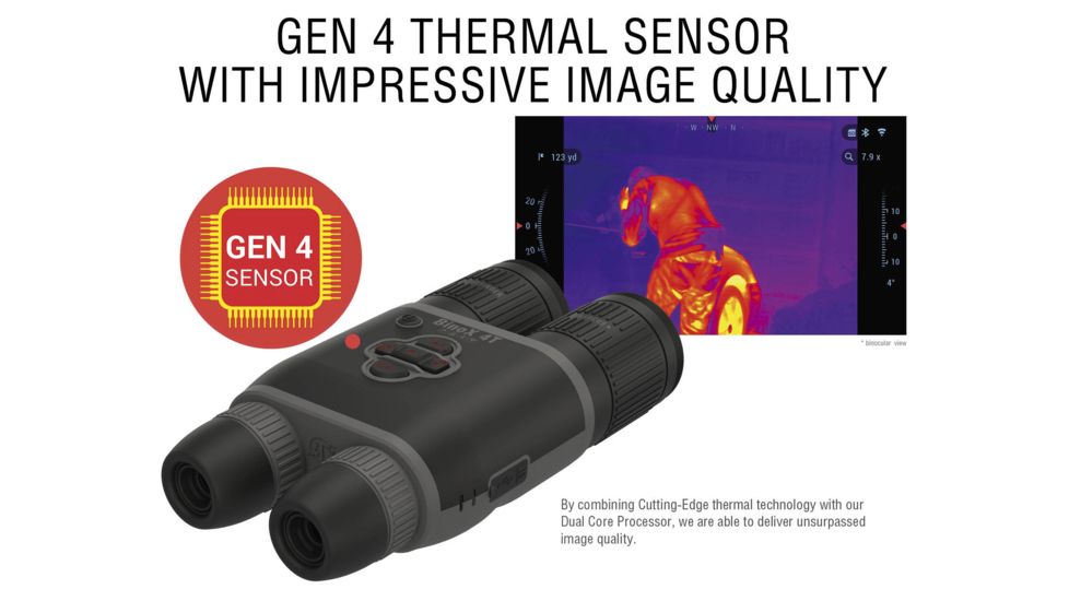 ATN Binox-4T 640-1-10x Thermal Binocular, Black / Grey, TIBNBX4641L