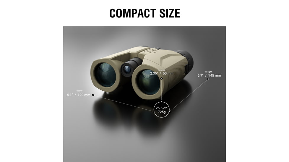 ATN LRF 2000 10x42mm Roof Ballistics Laser Rangefinding Binocular, Army Brown, BN1042LRF2k