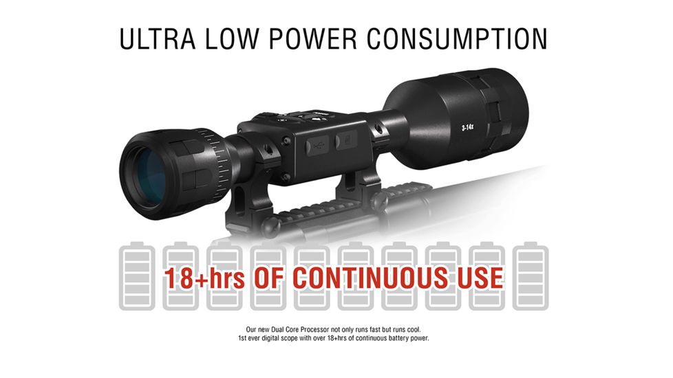 ATN X-Sight-4k, 3-14x, Pro edition Smart Day/Night Hunting Rifle Scope with Full HD Video rec, WiFi, GPS, Smooth zoom and Smartphone controlling thru iOS or Android Apps, Black, DGWSXS3144KP