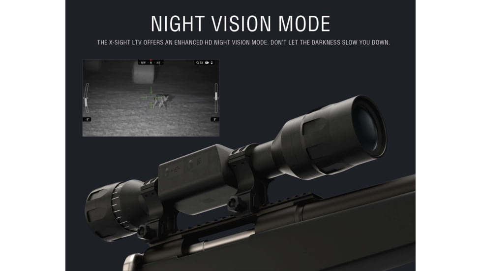 ATN X-Sight LTV 3-9x30mm Day/Night Hunting Rifle Scope, Black, DGWSXS309LTV