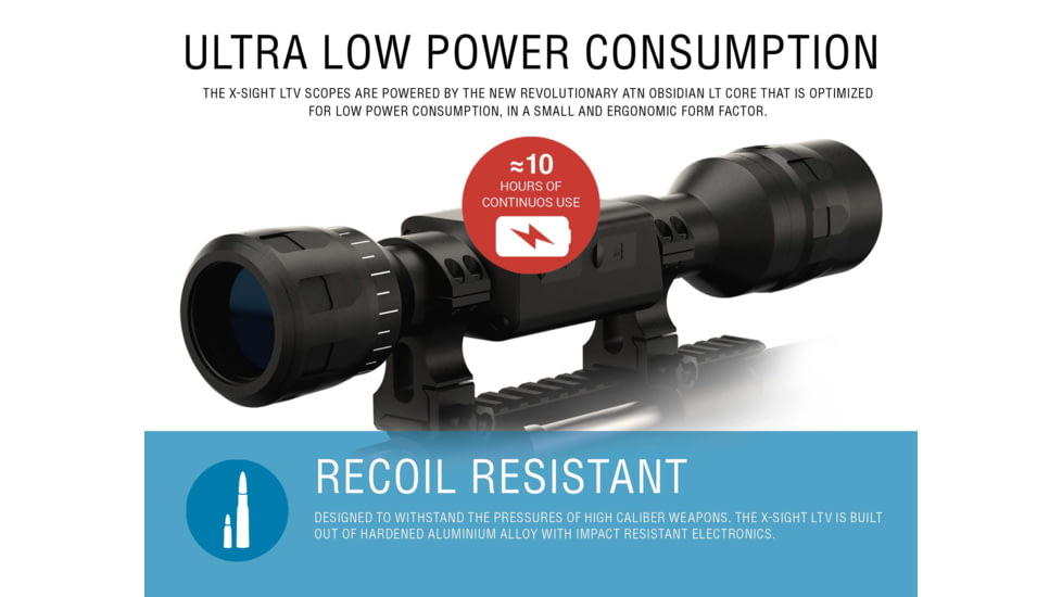 ATN X-Sight LTV 3-9x30mm Day/Night Hunting Rifle Scope, Black, DGWSXS309LTV