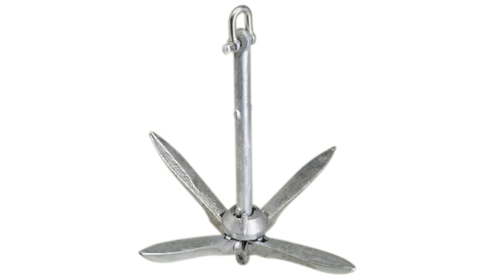 Attwood Marine Galvanized Grapnel Folding Anchor 3 Lbs., 3lbs., 11964-1