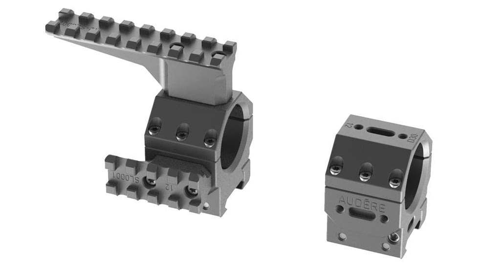 Audere Scope Rings Adversus, 34mm Tube, Low, Black, AD1009