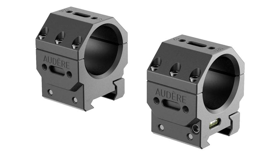 Audere Scope Rings Adversus, 34mm Tube, Low, Black, AD1009