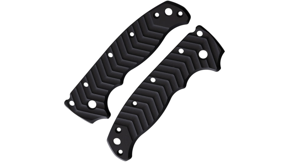 August Engineering AD20.5 Chevron Pattern Handle Scales, Black, Aluminum, AE-1202-BLK