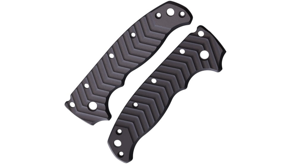 August Engineering AD20.5 Chevron Pattern Handle Scales, Gunmetal, Aluminum, AE-1202-GM