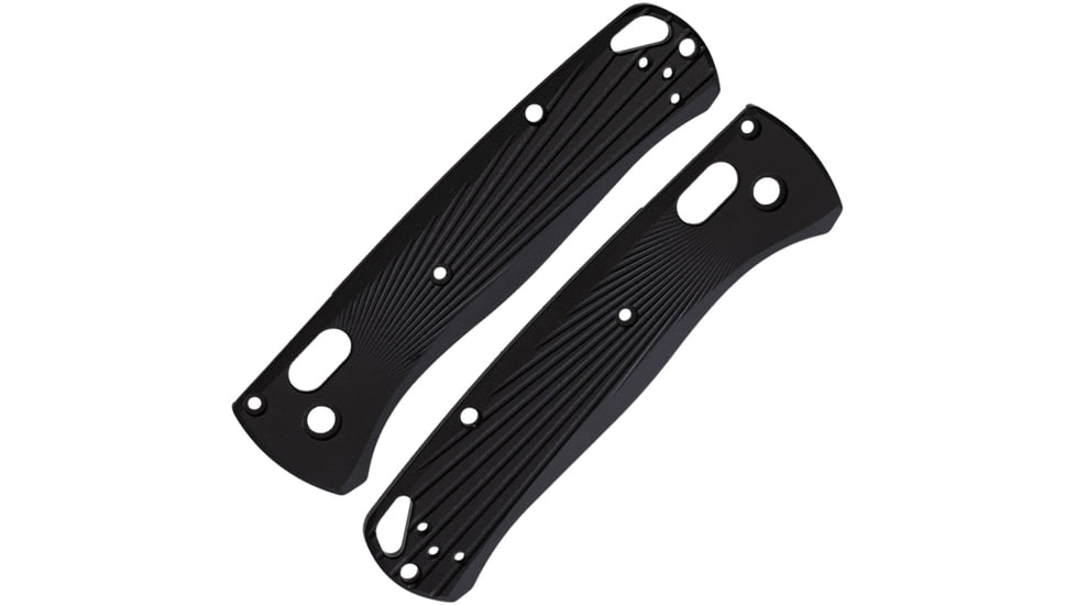 August Engineering Bugout 535 Handle Scales, Black, Starburst Pattern, Aluminum, AE-1103-BLK