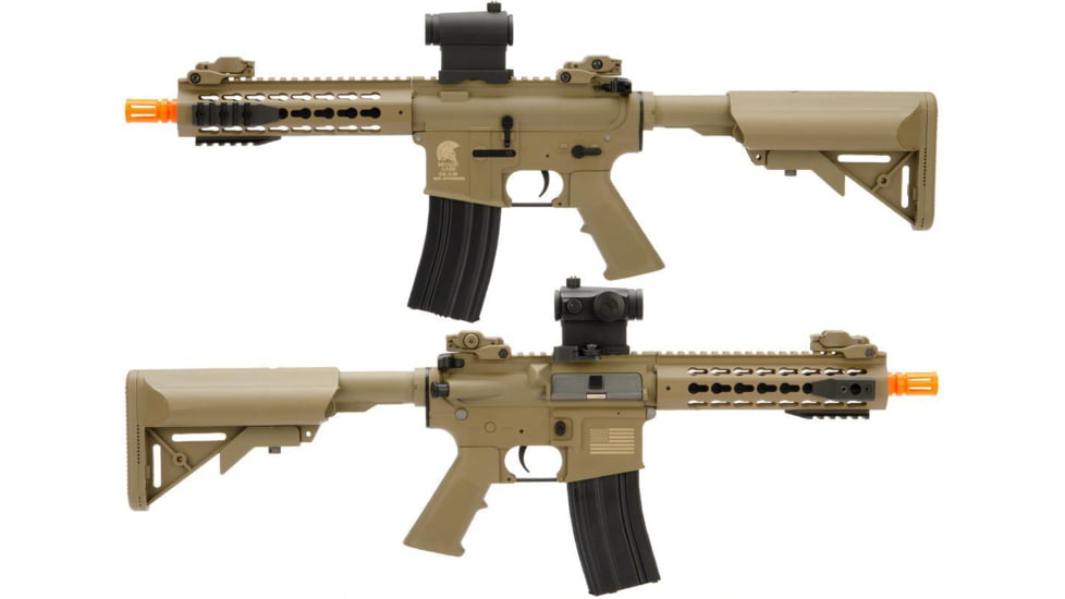 Avengers Sportsline M4 RIS Airsoft AEG Rifle w/G2 Micro-Switch Gearbox, Keymod 8in, Dark Earth, Large, ST-AEG-270-DE