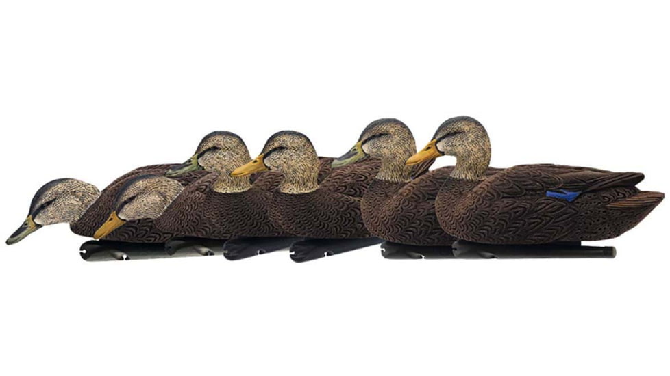 Avian X Top Flight Duck Decoy, Flocked Black Duck Floater, 6 pk, AVX-AVX8075