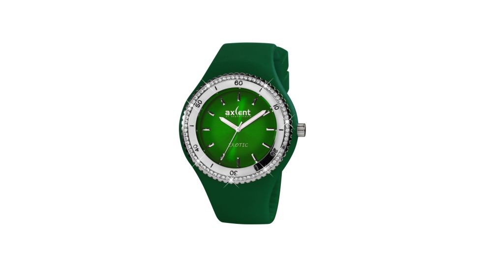 Axcent Exotic Watch, Green Strap, Green Face, Multicolor Hands X15604-07