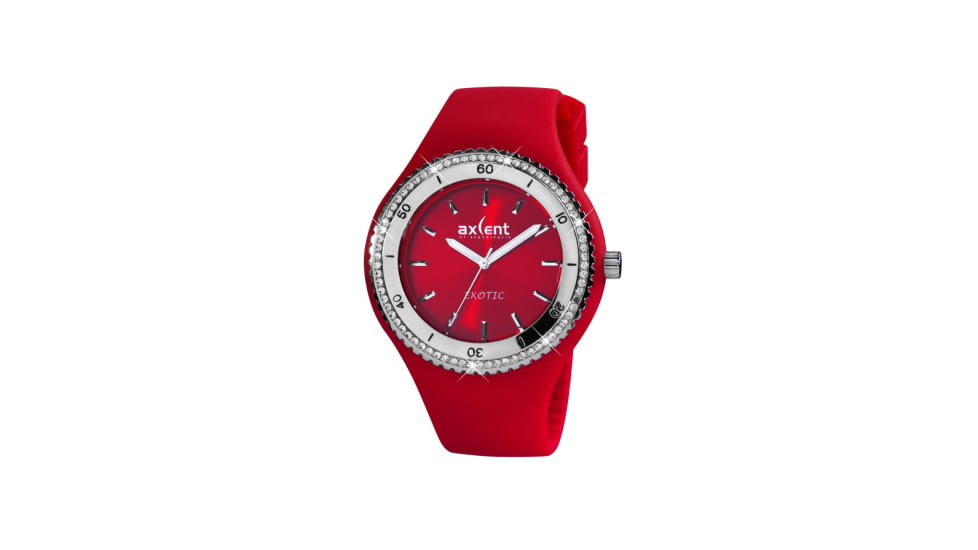 Axcent Exotic Watch, Red Strap, Red Face, Silver Hands X15604-12