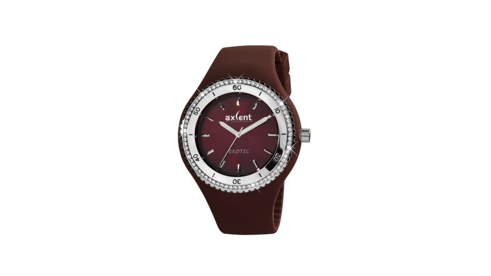 Axcent Exotic Watch, Maroon Strap, Maroon Face, Multicolor Hands X15604-18