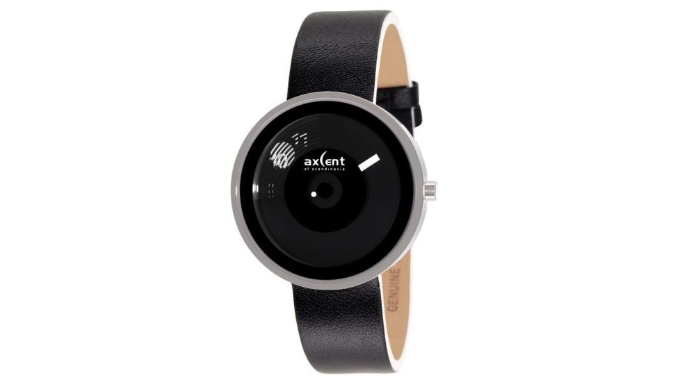 Axcent Shade Watch, Black Strap, Black Face, White Hands X27104-257
