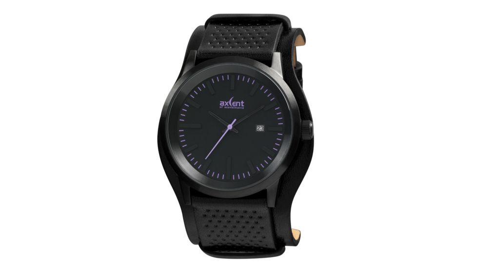 Axcent Lifetime Watch, Black Strap, Black Face, Purple Markers X45711-037