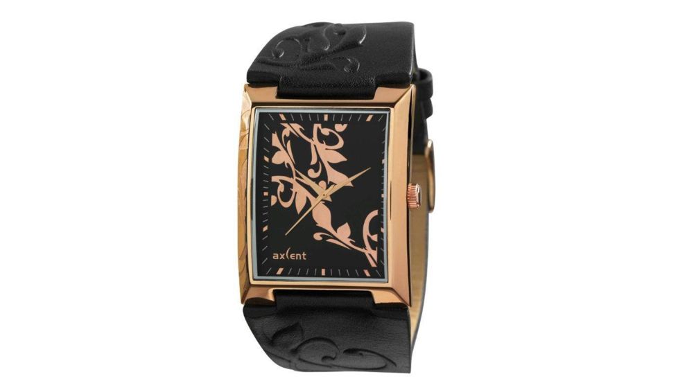 Axcent Spirit Watch, Black strap, Black Face, Rose Gold Hands X5592r-237