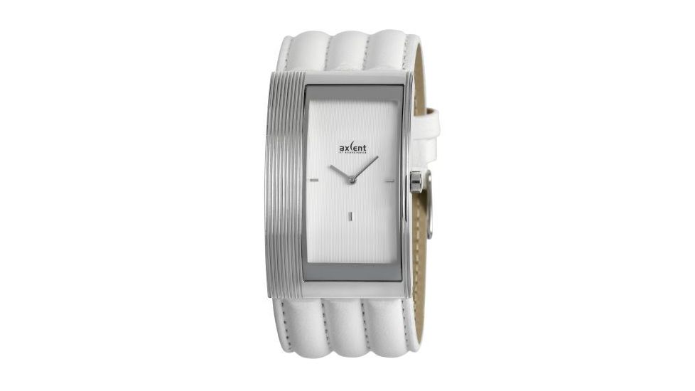Axcent Curves Watch, White Strap, Silver Face, Silver Hands X56341-161
