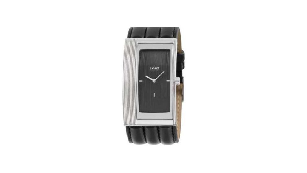 Axcent Curves Watch, Black Strap, Black Face, Silver Hands X56341-267