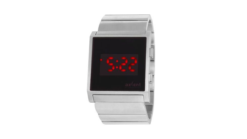 Axcent Stealth Watch, Metal Bracelet, Black Face, Red Numerals X59103-802