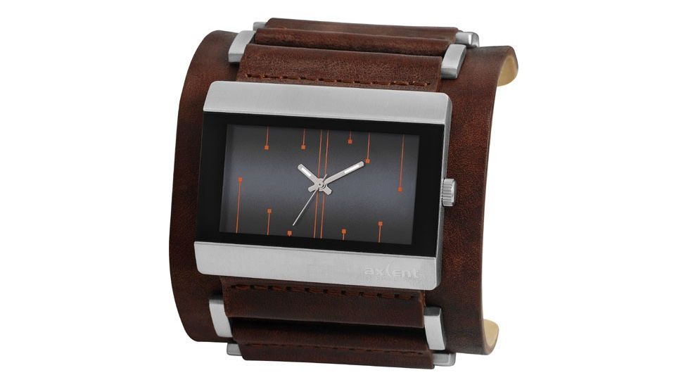 Axcent Circuit Watch, Dark Brown Strap, Brown Face, Red Markers X69791-346