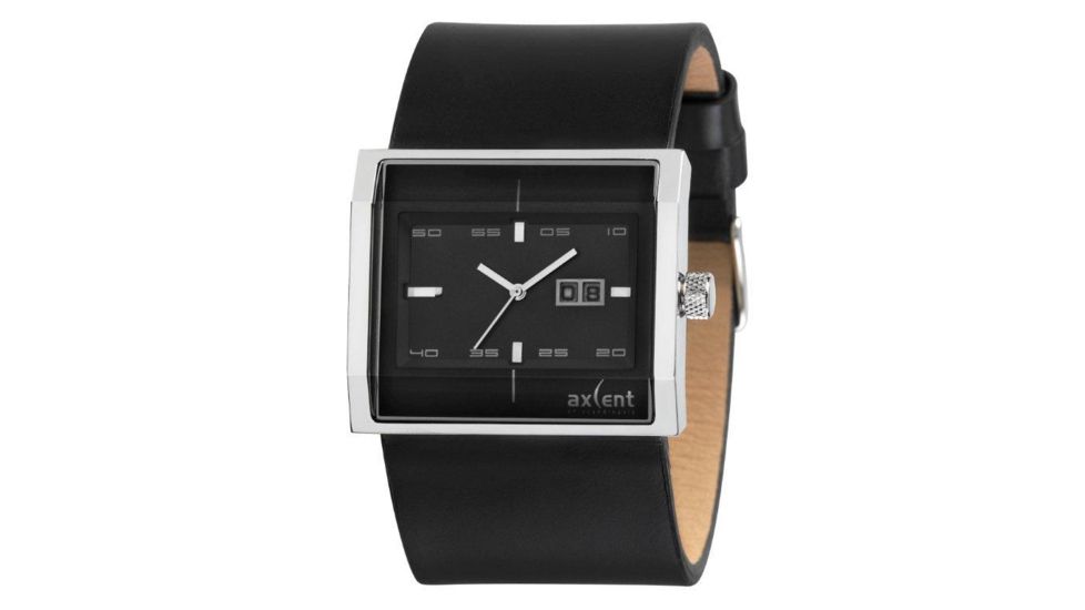 Axcent Devote Watch, Black Strap, Charcoal Face, Silver Hands X92001-267