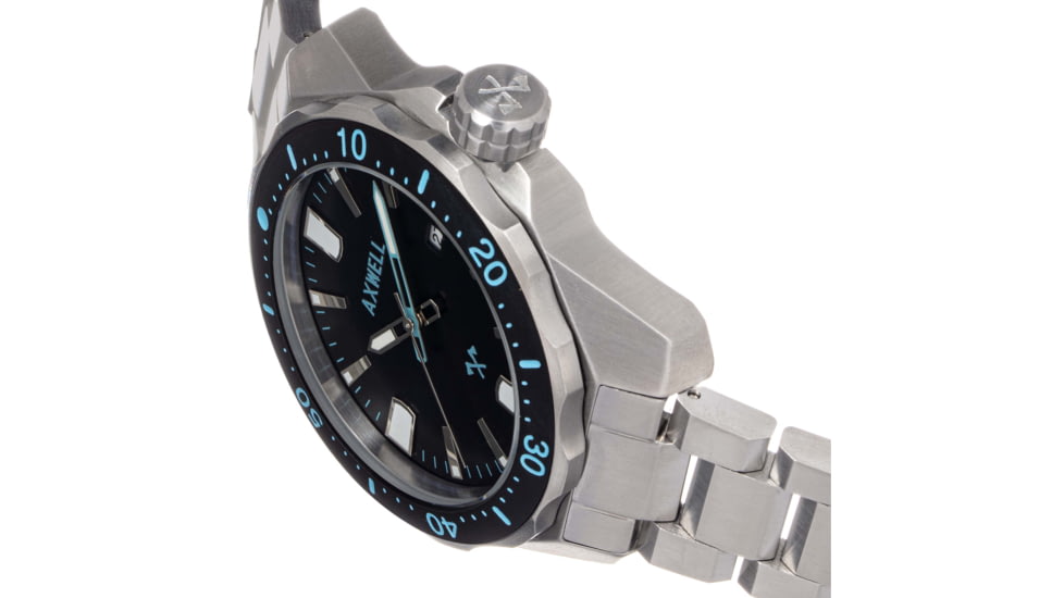 Axwell Bracelet Watch w/ Date, Black/Bule, AXWAW107-4, Black/Bule, One Size, AXWAW107-4