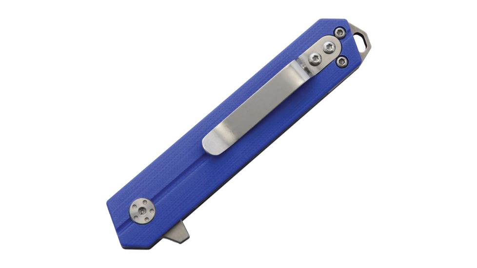 B'yondEDC Linear Folding Knife, 3.75in Closed, 2.63in, D2 Tool Steel, Stonewash Blade, Blue G10 Handle, SA1905DGS-BL