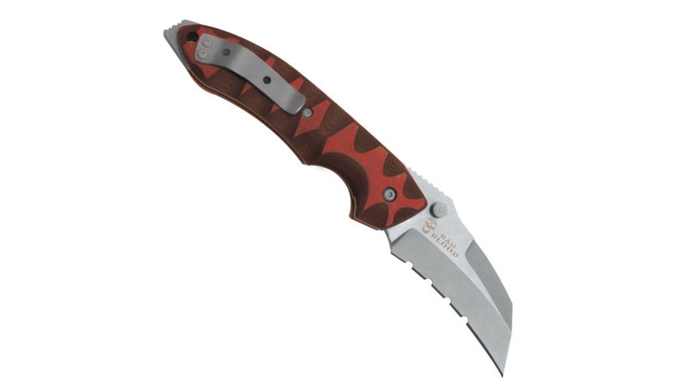 Bad Blood Razorhoof, Red/Black G10 Handle, Sheepsfoot ComboEdge, NO BB0121K