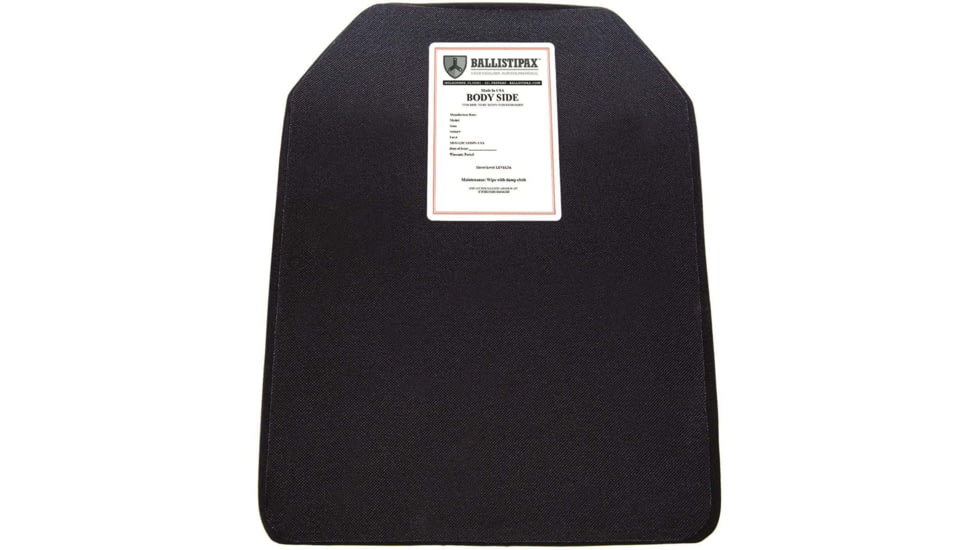 Ballistipax Armor Plate IIIA Hard Shooters Cut, 10x12, Single Curve, Black, S1HRDSC1012BKSC