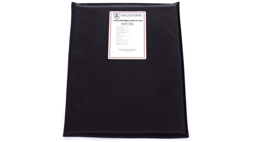 Ballistipax Armor Plate IIIA Soft Rectangular, 10x12, Black, S1SFTR1012BK