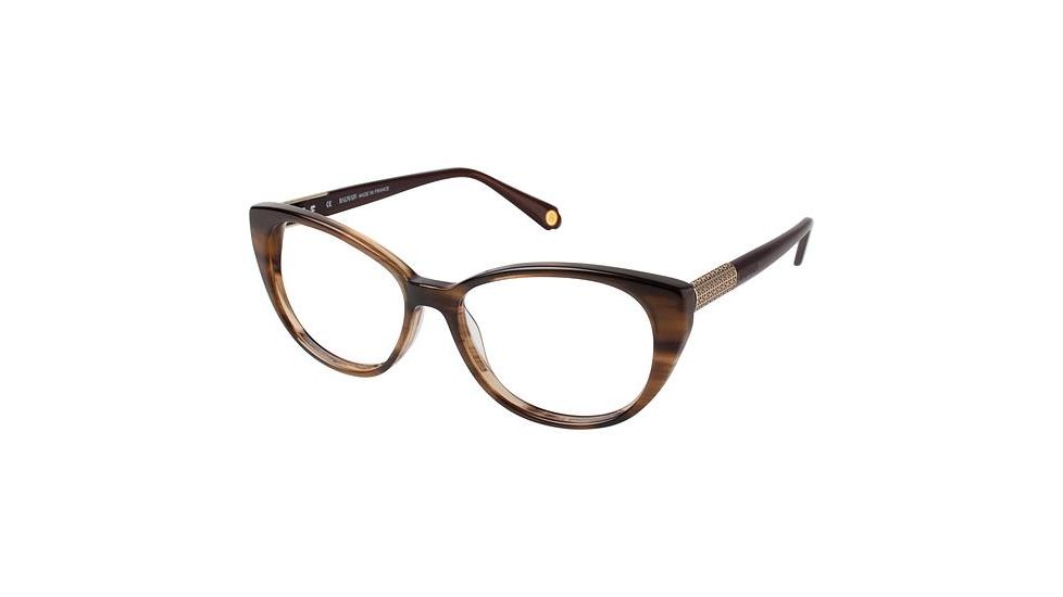 Balmain 1035 Progressive Prescription Eyeglasses - Frame BROWN HORN, Size 54/17mm BL103503