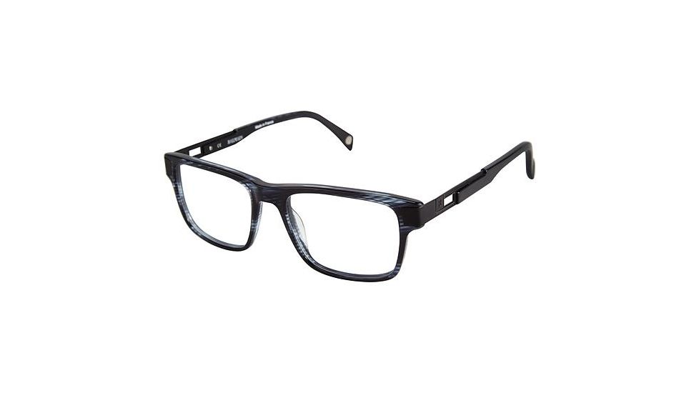 Balmain 3057 Single Vision Prescription Eyeglasses - Frame Blue Horn, Size 53/18mm BL305702