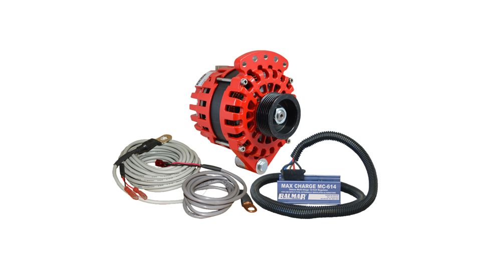 Balmar Alternator 1-2&quot; Single Foot K6 Serpentine Pulley Regulator &amp; Temp Sensor - 170A Kit - 12V 74955