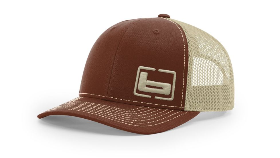 Banded Trucker Cap R112 Side Logo, Brown/Khaki B03581