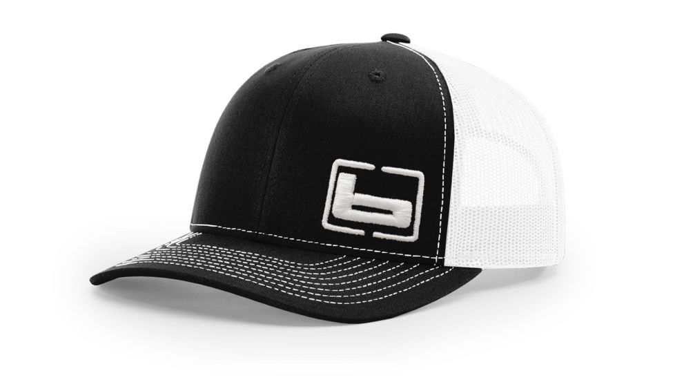 Banded Trucker Cap R112 Side Logo, Black/White B03583