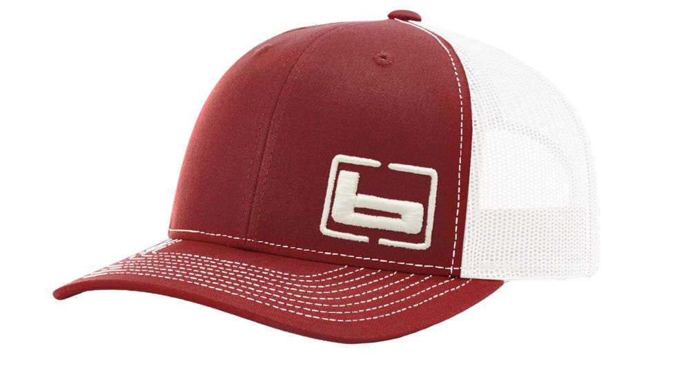 Banded Trucker Cap-Side Logo - Mens, Cardinal/White, B03585