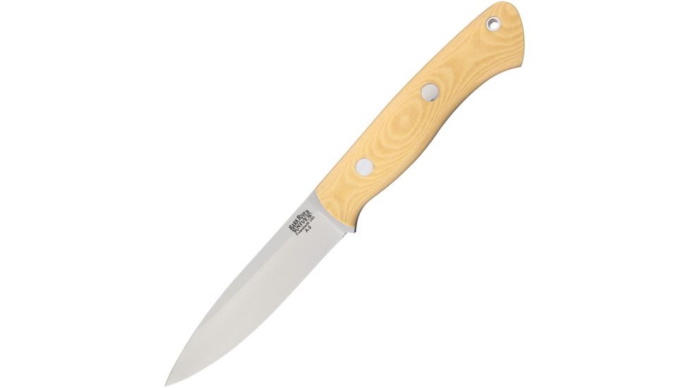 Bark River Aurora Antique Ivory Fixed Blade Knife, 9.5in, 4.625in, A2 Tool Steel, Standard Edge, Satin, Antique Ivory, Micarta Handle BA06115MAI