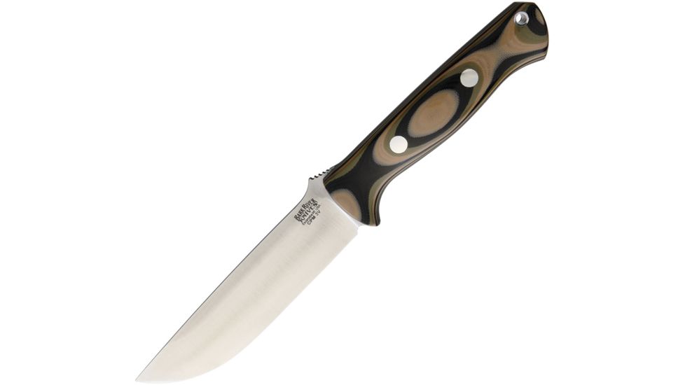 Bark River Bravo 1.25 LT 3V Mil Spec Camo Fixed Blade Knife, 4.875in, CPM-3V Carbon Steel, Camo, G10 Handle BA07129GMSC