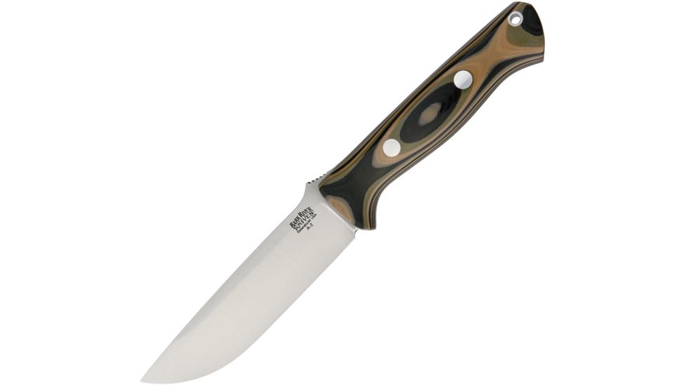 Bark River Bravo 1.25 Mil Spec Camo Fixed Blade Knife, 5in, A2 Tool Steel, Drop Point, Camo, Micarta Handle BA07115GMSC
