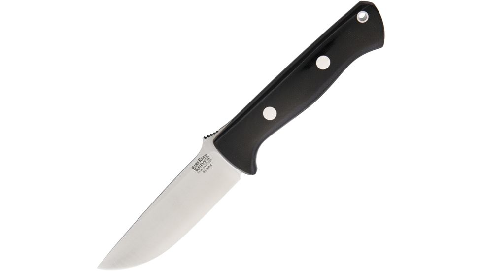 Bark River Bravo-1 LT Black Canvas Fixed Blade Knife, 4.25in, Standard Edge, Satin, Black, Micarta Handle BA07146MBC