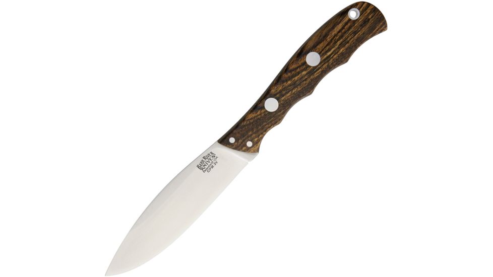 Bark River Canadian Special Bocote Fixed Blade Knife, 4.25in, Standard Edge, Satin, Bocote Wood Handle BA03123WB