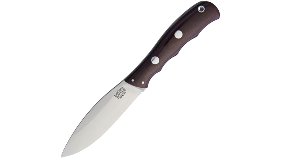 Bark River Canadian Special Fixed Blade Knife, 8.63in Overall, 4.25in Satin Cpm-3V Carbon Steel Blade, Burgundy Canvas Micarta Handle, Brown Leather Belt Sheath, 03-123MBU