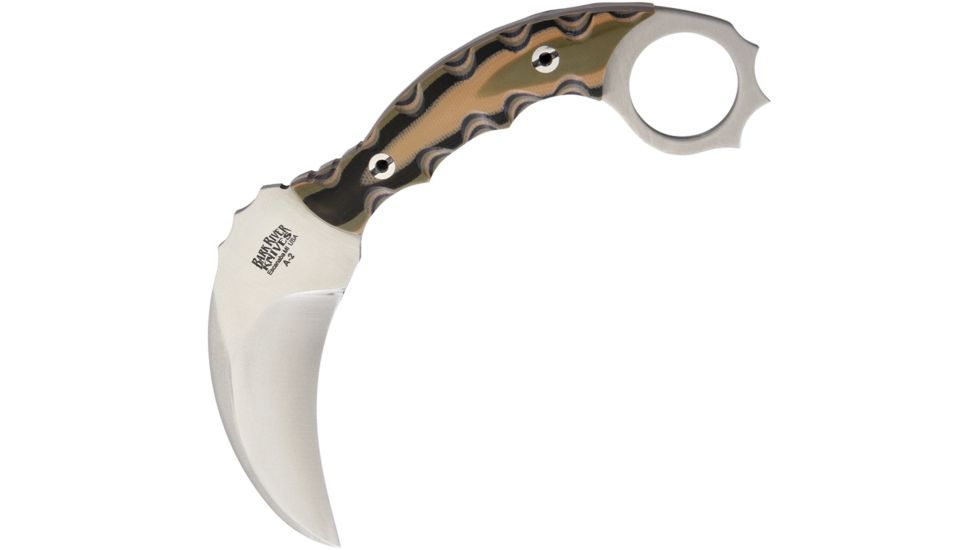 Bark River Ghost II Mil Spec Camo Fixed Blade Knife, 3.25in, A2 Tool Steel, Camo, G10 Handle BA12113GMSC