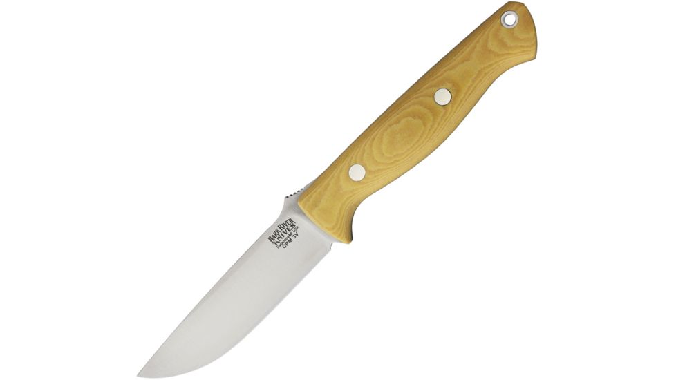 Bark River Gunny Antique Ivory Fixed Blade Knife, 3.75in, CPM-3V Steel, Antique Ivory, Micarta Handle BA07021MAI