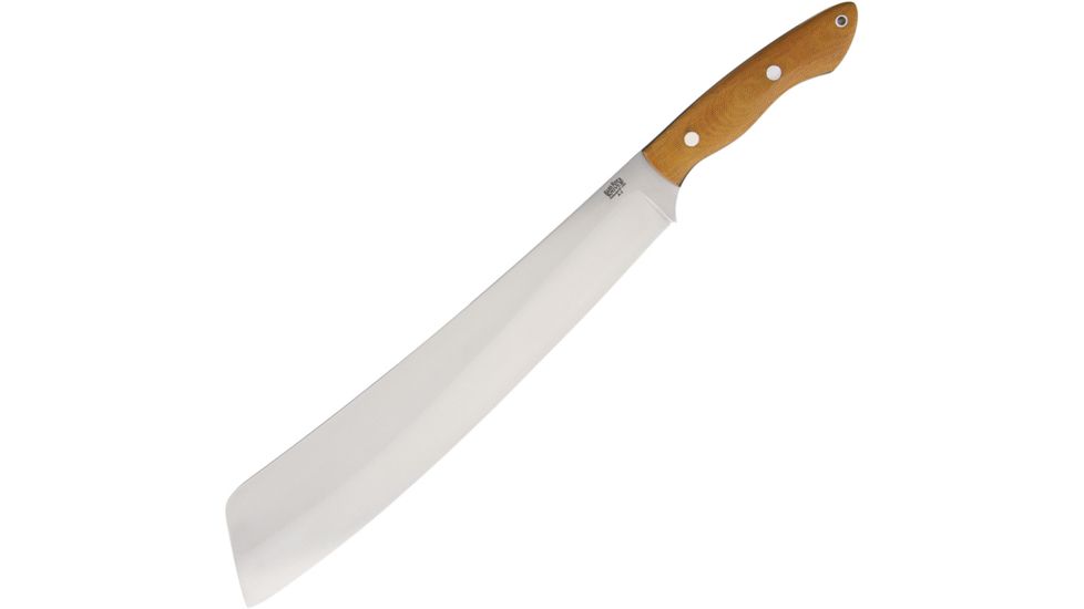 Bark River Senegal Natural Canvas Micarta Fixed Blade Knife, 14in, A2 Tool Steel, Natural, Canvas Micarta Handle BA06311MNC