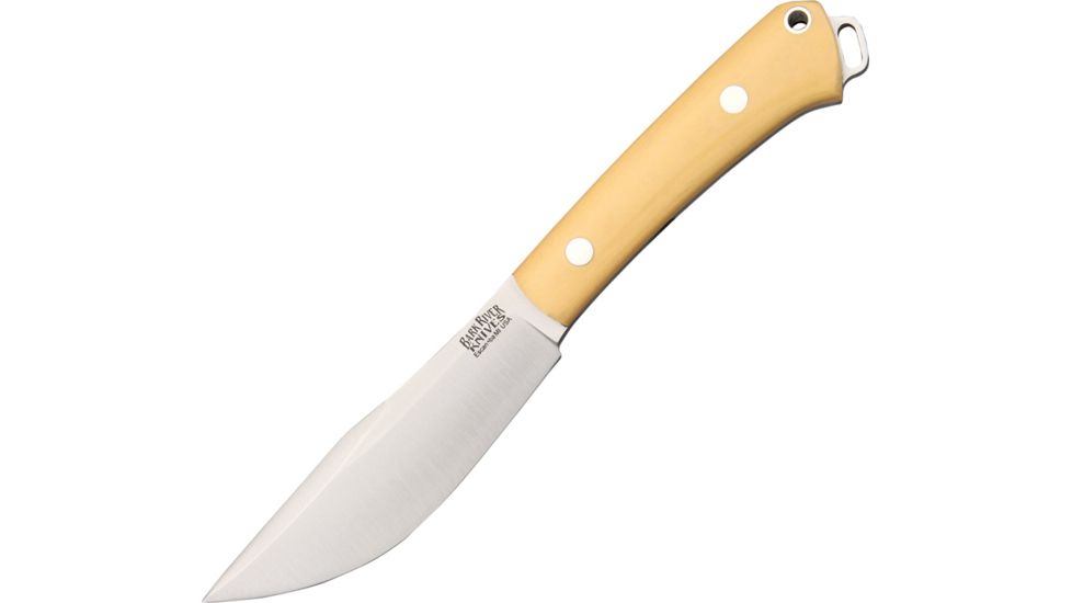 Bark River Trail Buddy Antique Ivory Fixed Blade Knife, 4.125in, A2 Tool Steel, Standard Edge, Antique Ivory, Micarta Handle BA145MAI